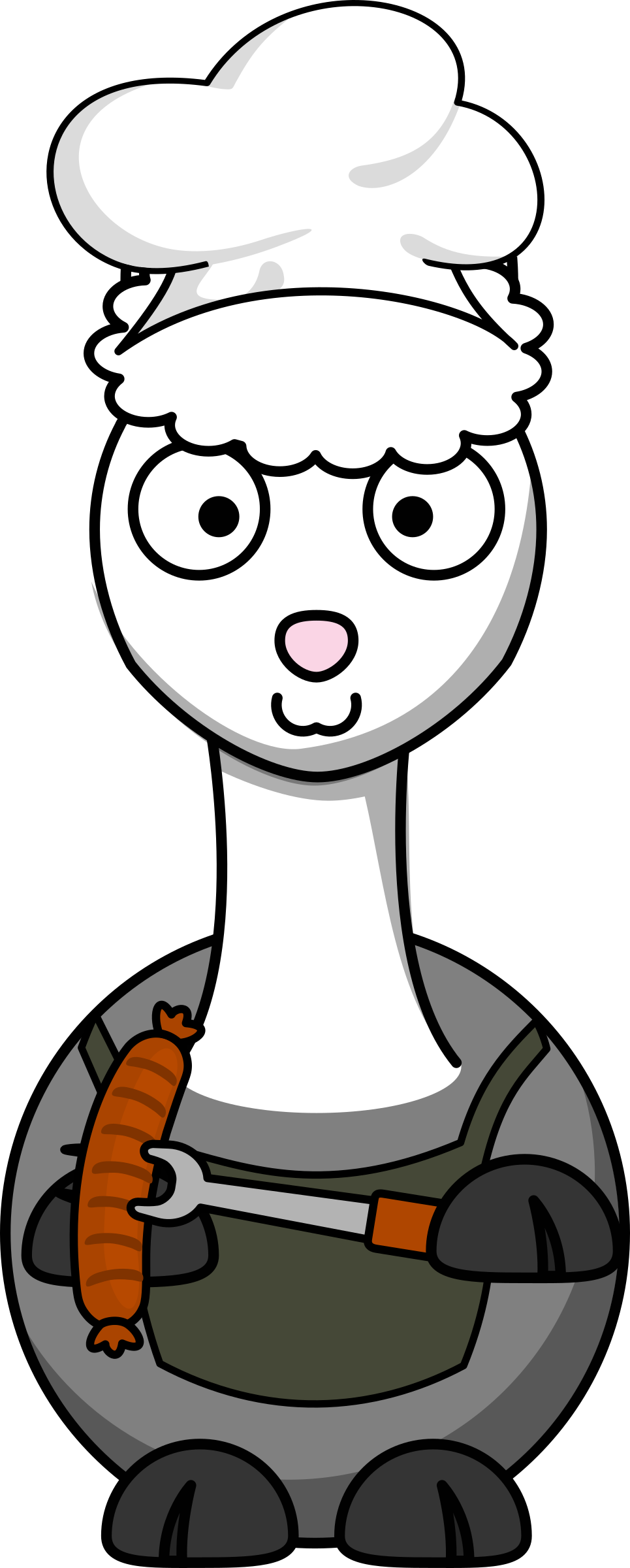 Alpaka - Cartoon Llama Shower Curtain (965x2400)