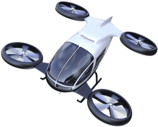 Flying Car With Big Rotary Wheels - Flying Car Png (400x400)