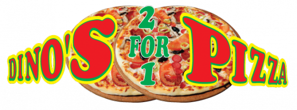 Logo For Dino's 2 For 1 Pizza - Pizza (599x222)
