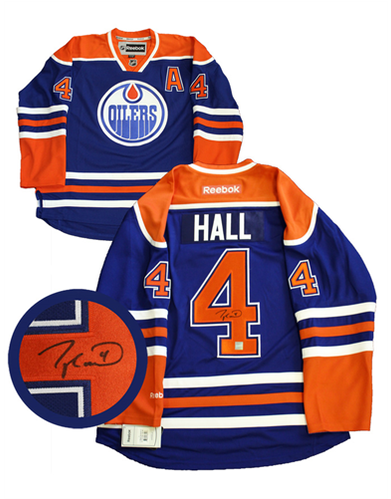 This Edmonton Oilers Home Blue Rbk Premier Jersey Has - Signed Taylor Hall Jersey - Proof Licensed Jsa Authenticated (498x498)