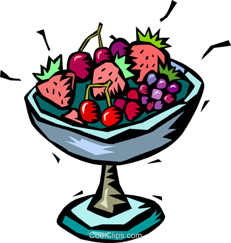 Bowl Of Fruit Royalty Free Vector Clip Art Illustration - Bowl Of Fruit Royalty Free Vector Clip Art Illustration (456x480)
