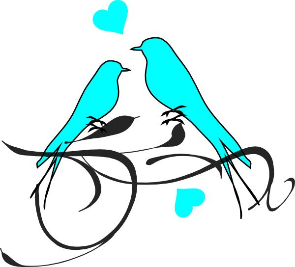 Love Birds Black And White (600x544)
