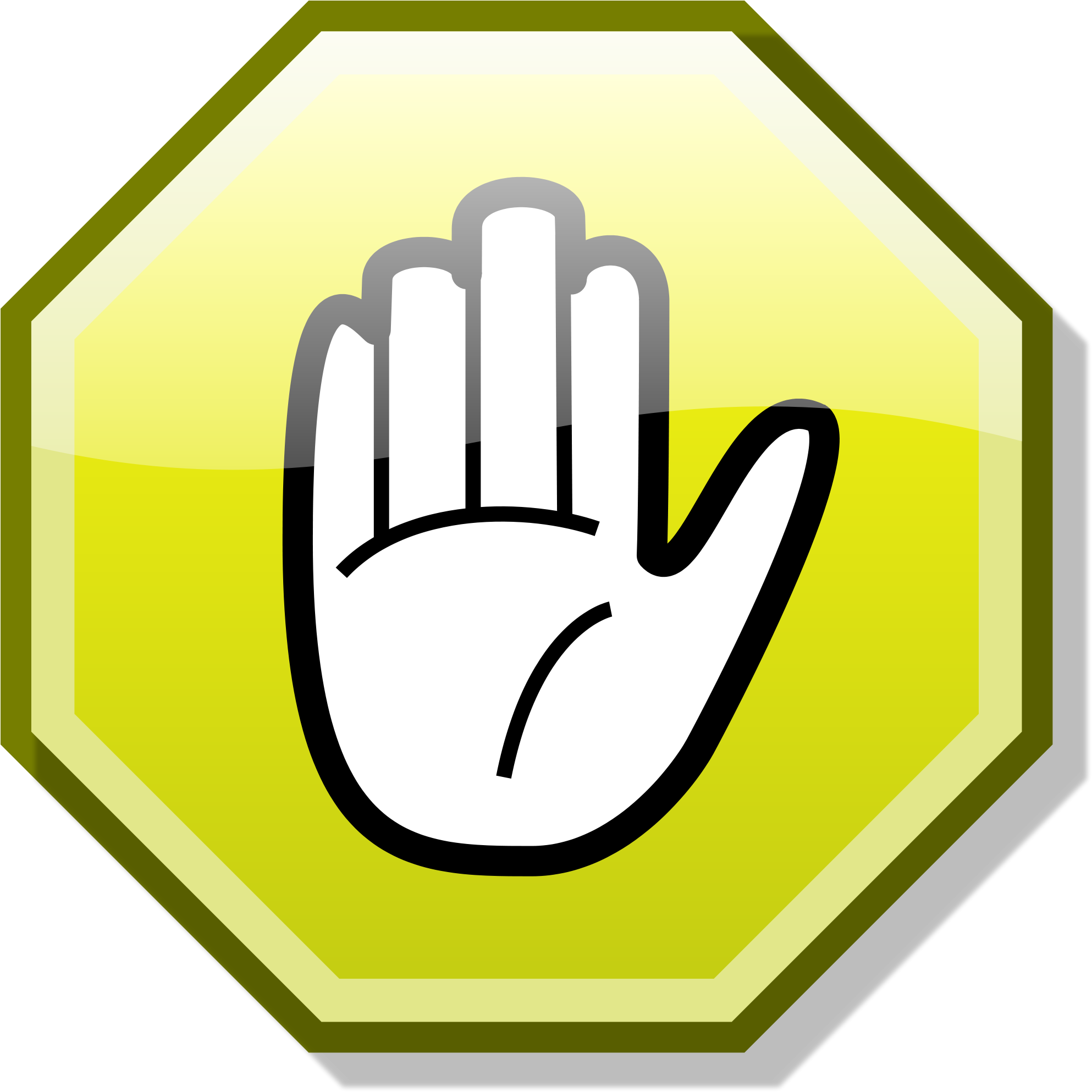 Open - Yellow Stop Hand (2000x2000)