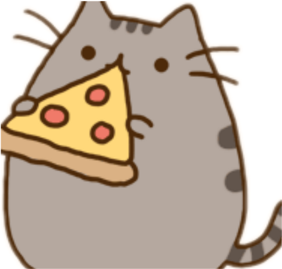 Freetoedit Pusheen Pizza🍕 Kawaii - Cute Fat Cat Cartoon (1024x1024)