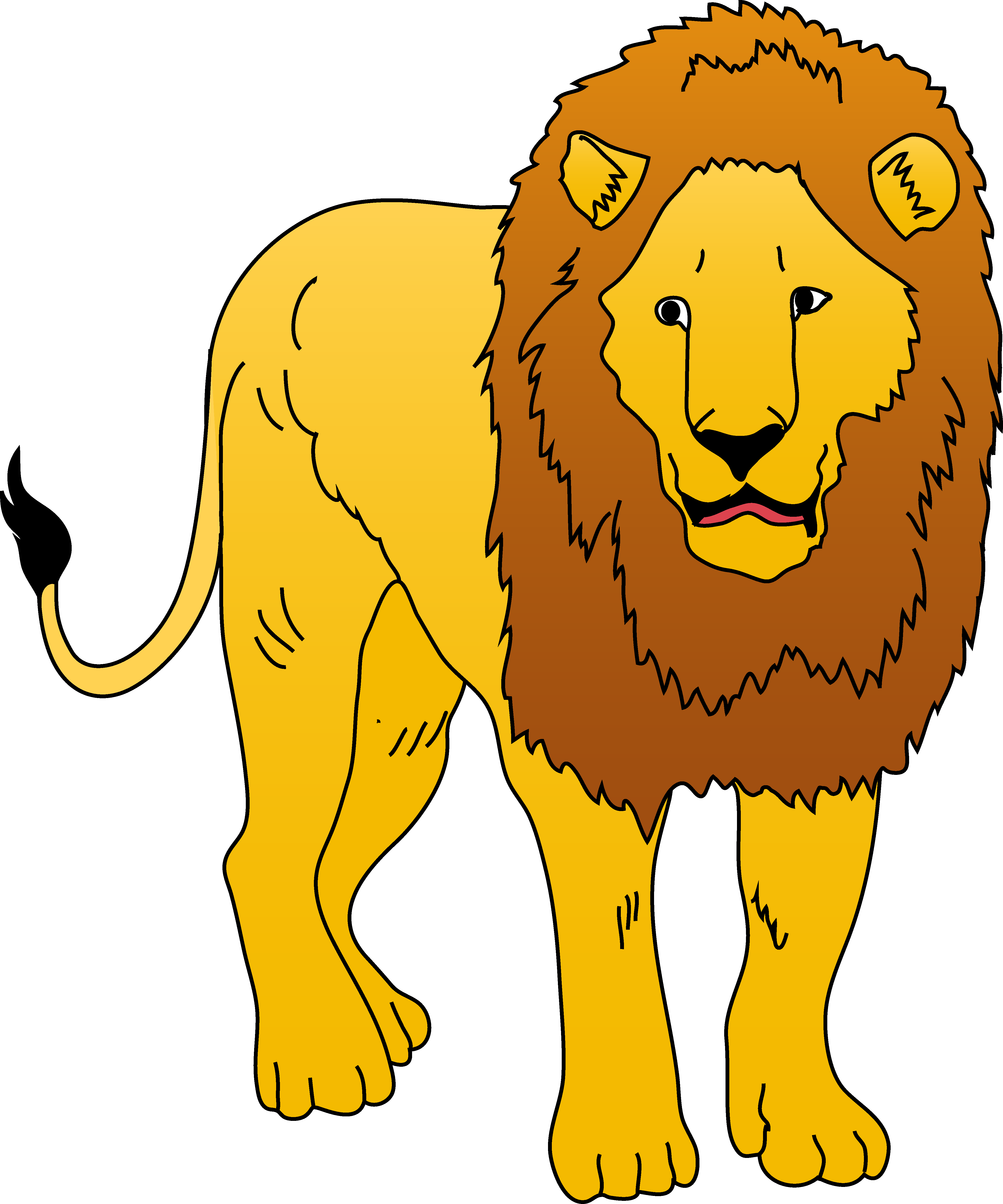 Golden Lion Clipart Illustration Free Clip Art - Clip Art (4464x5359)