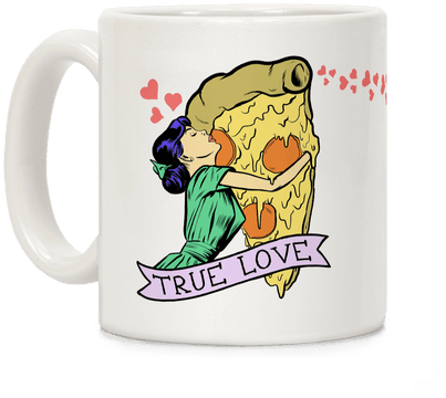 True Love Comics And Pizza Coffee Mug - True Love Pizza (484x484)