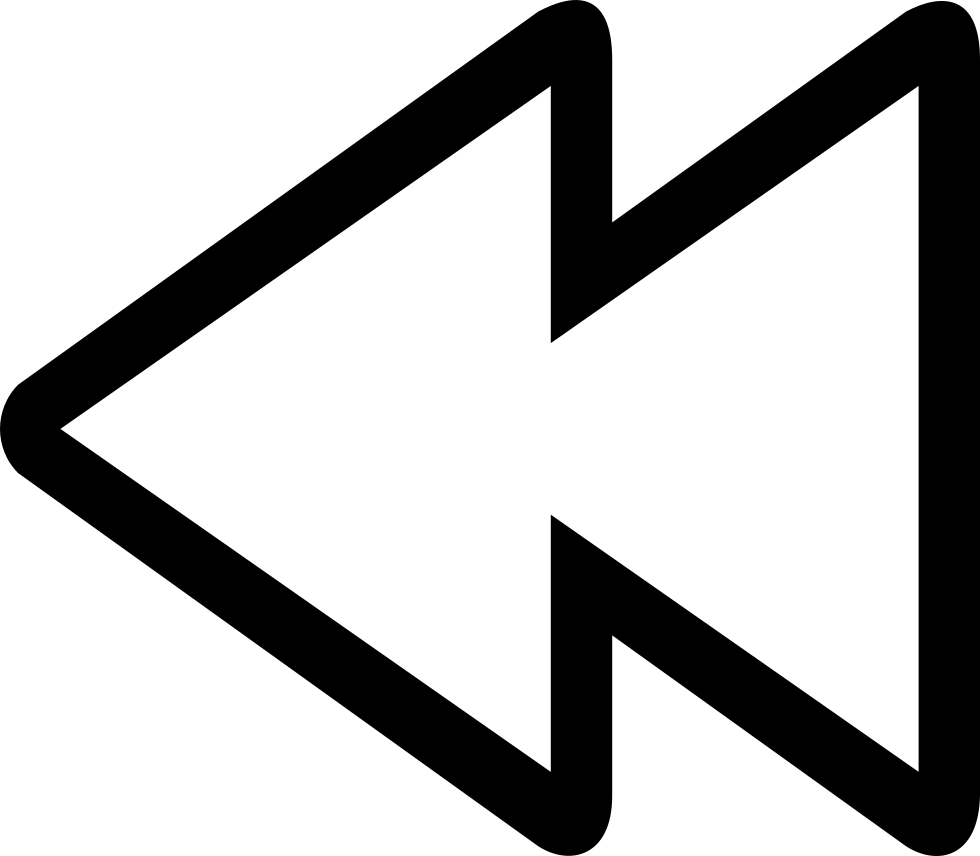 Rewind Double Arrow Outline Multimedia Button Symbol - Rewind Sign Png (980x856)