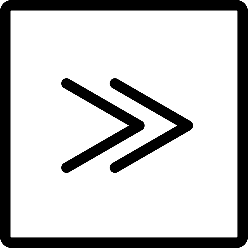 Right Arrows In Square Button Outline Comments - Arrow (980x980)