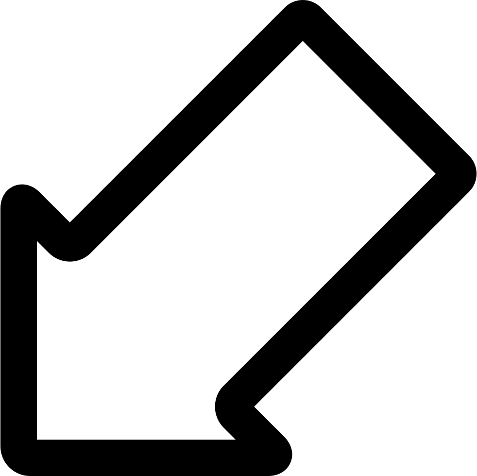 Down Left Arrow Outline Comments - Pfeil Nach Links Unten (982x980)