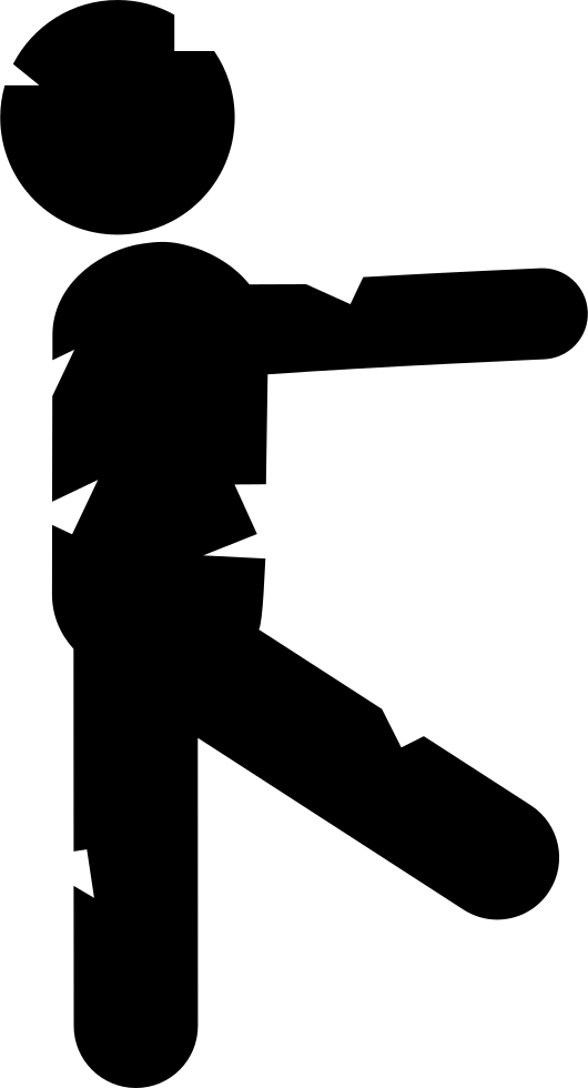 Walking Zombie Man Silhouette From Side View Svg Png - Scalable Vector Graphics (530x980)