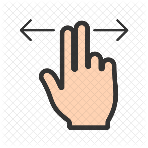 Slide Icon - Two Fingers Clip Art (512x512)
