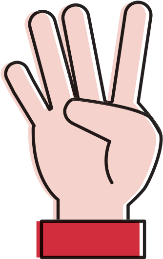 Hand Counting Four On Fingers - Finger-counting (550x550)