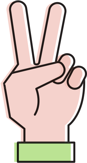 Hand Counting Tow On Fingers - Finger-counting (550x550)