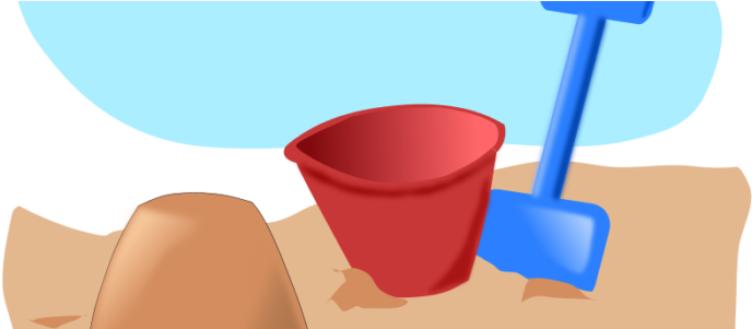 Beach Fun - Cartoon Bucket And Spade (700x300)
