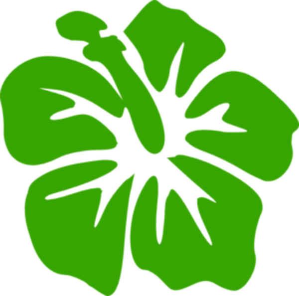 Green Luau Flower (600x594)