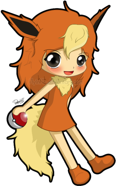 Registered Pokedex Pokemon Go Flareon Images - Cartoon (400x640)