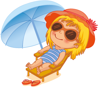 Tonz Pam 15 Det Ob V5 L - Happy On Beach Cartoon (369x340)