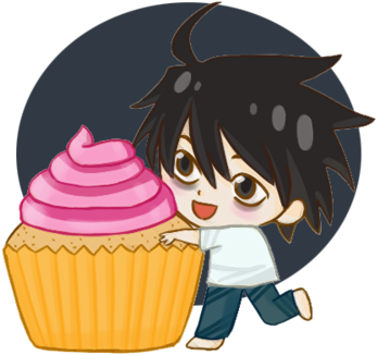 [death Note] L And Cupcake By Xx-misericorde - L (400x381)