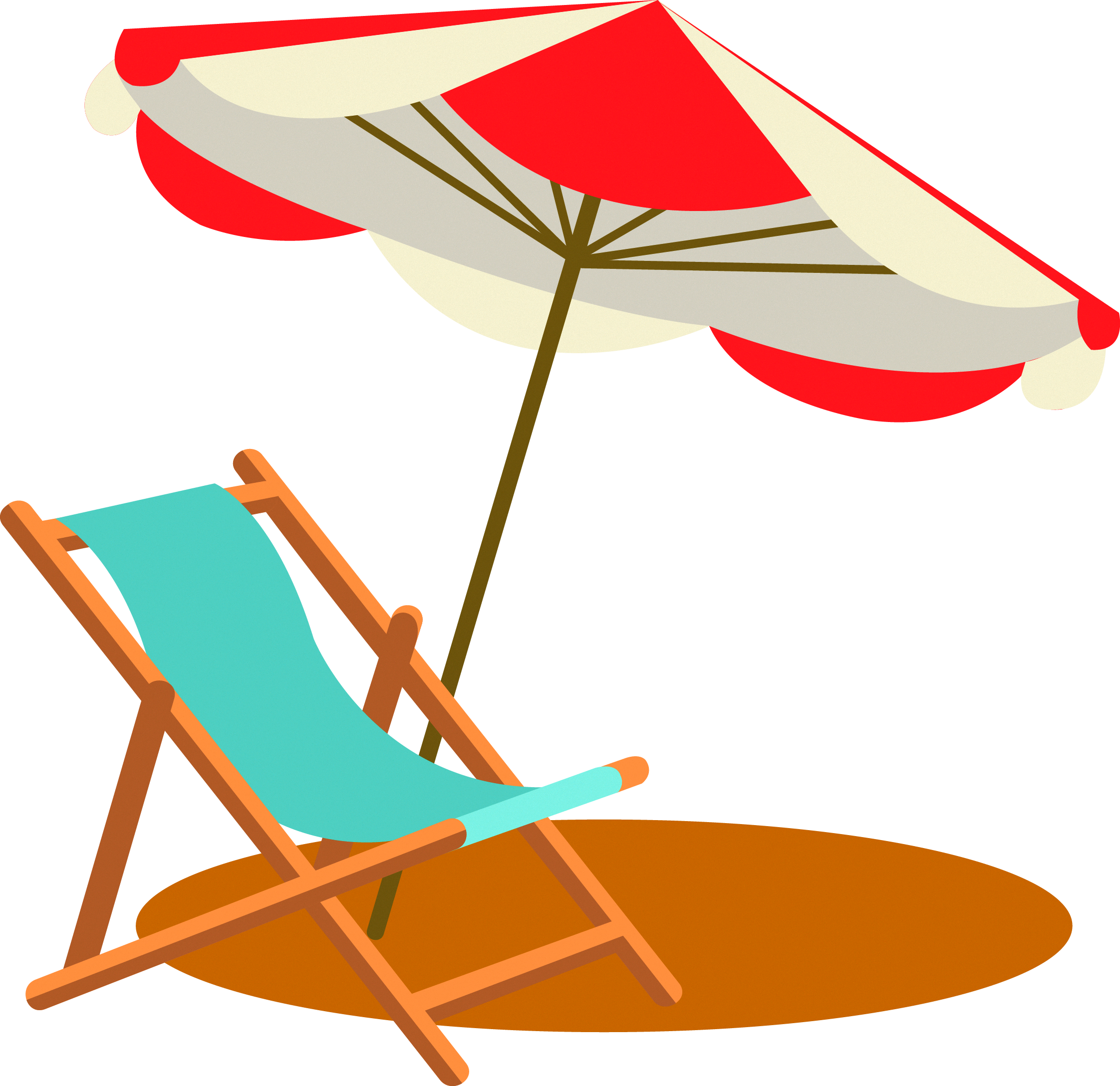 Table Chair Umbrella Beach - Cadeira De Praia Vetor Png (2244x2177)