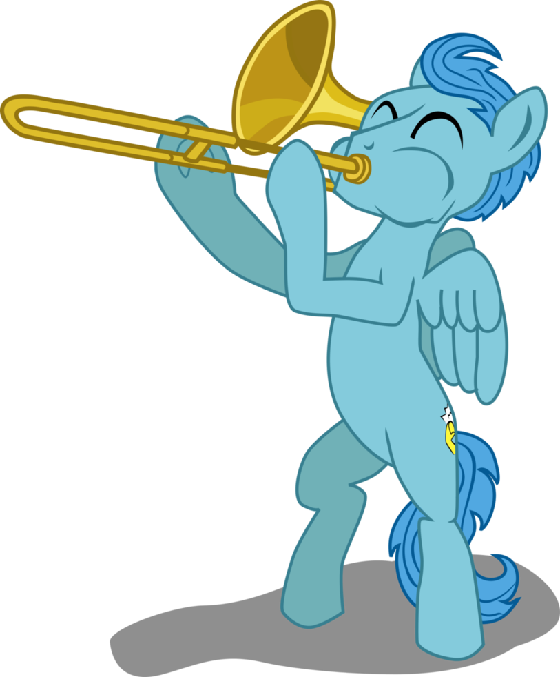 Center Stage With A Trombone By Tinkertie - Cartoon (813x982)