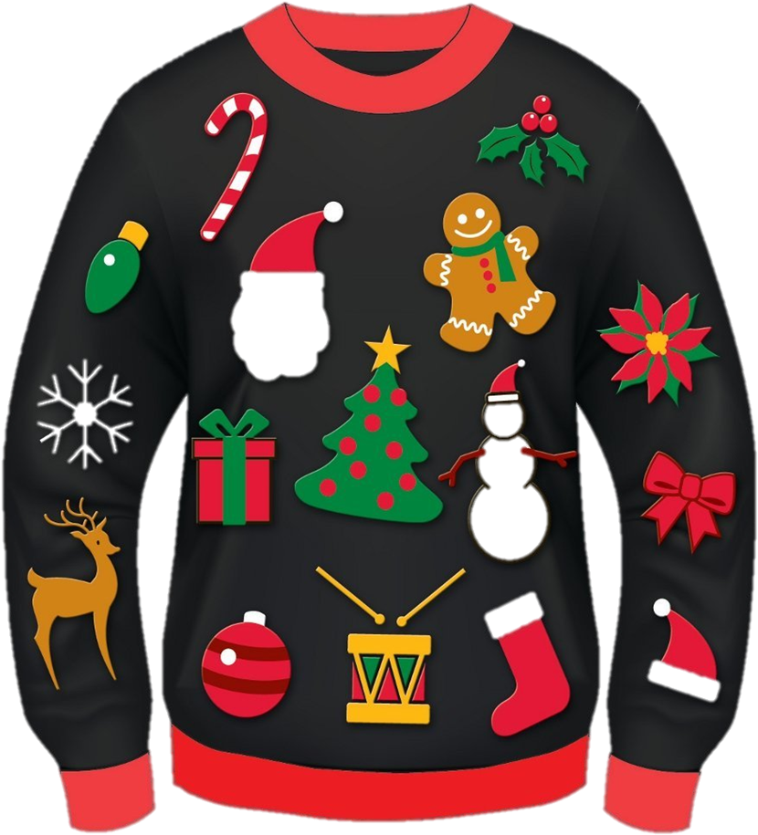 Let's Celebrate On Tuesday, December 19 Wear Your Ugliest - Christmas Ugly Sweater Clipart (975x1060)