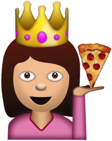 For All Those Pizza Queens Out There - Emoji Girls (389x473)