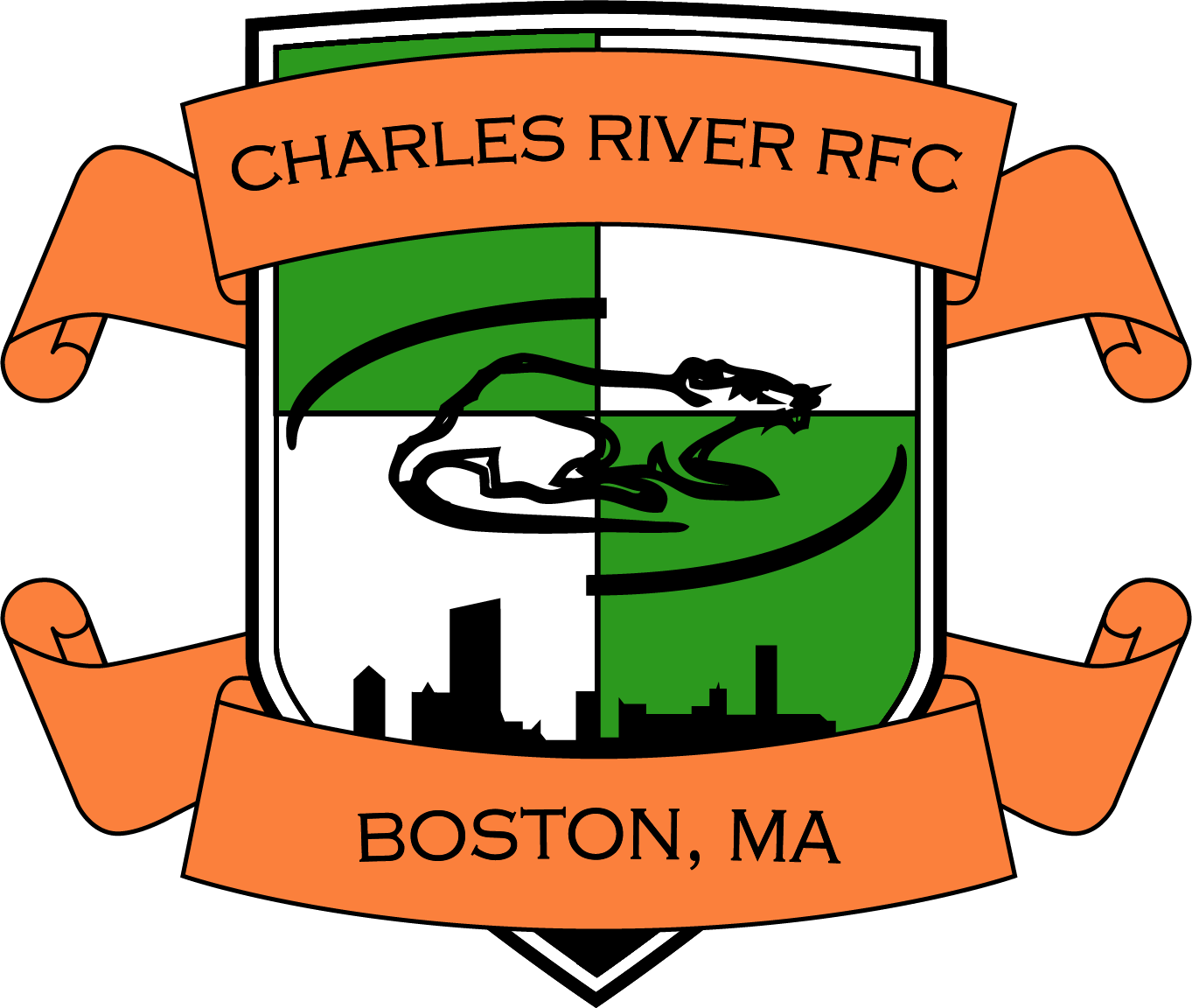 Vs Badge Line Flat - Charles River Rugby Logo (1363x1152)