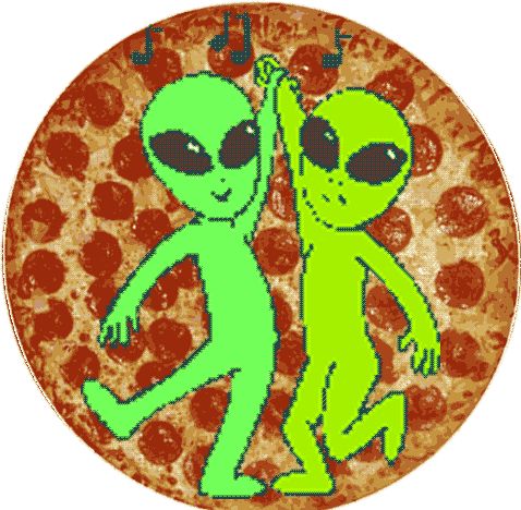 Alien Pizza Party Tumblr - Pepperoni Pizza Round Mouse Pad Delicious Pizza Mouse (478x468)