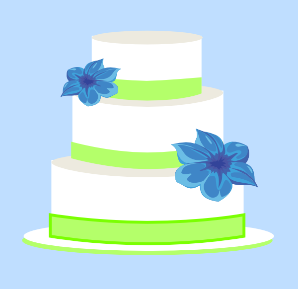 Cake Blue - Wedding Cake Clip Art (600x582)