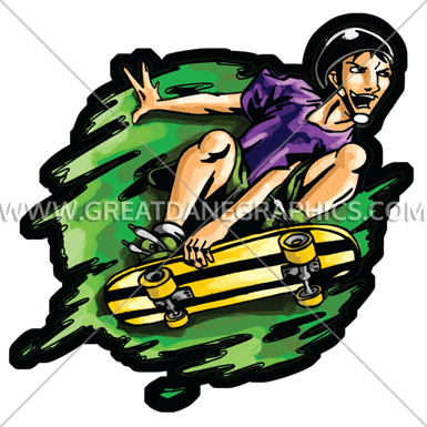 Skate Board Fly - Cartoon (385x385)