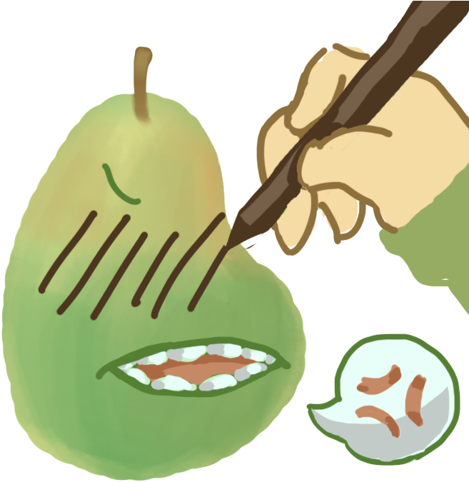 Pear Kiwifruit Apple Cartoon - Granny Smith (700x700)