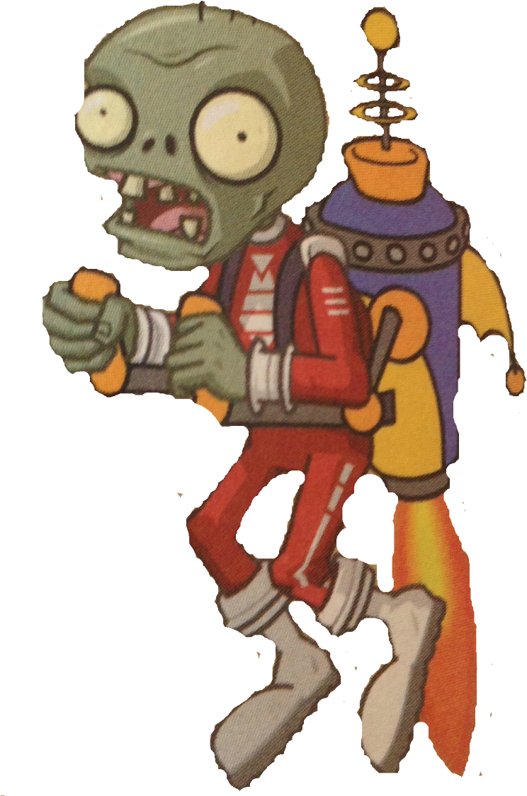 Jet Pack Zombie Cutout - Plants Vs Zombies 2 Jetpack Zombie (751x1181)