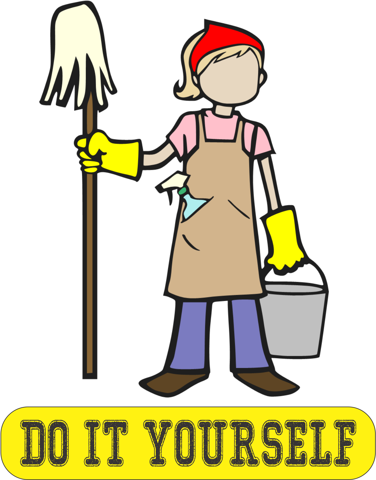 Cartoon Cleaning Clipart - Spring Cleanup Clipart (1196x1540)