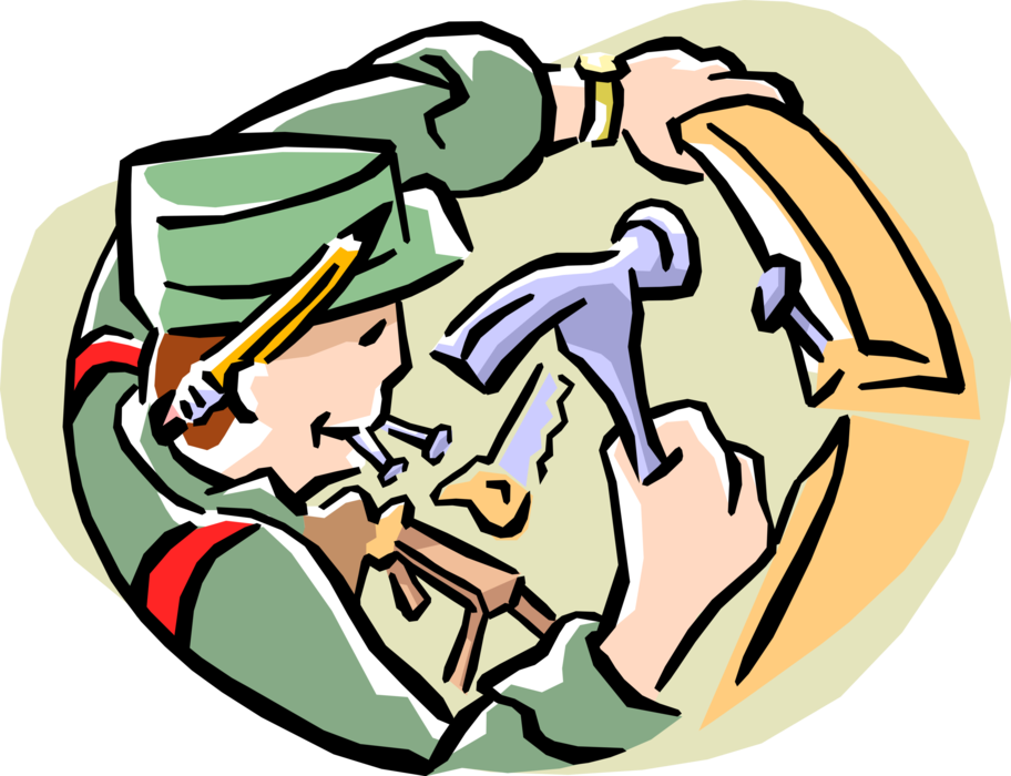 Vector Illustration Of Do It Yourself Home Improvement - Vector Illustration Of Do It Yourself Home Improvement (912x700)