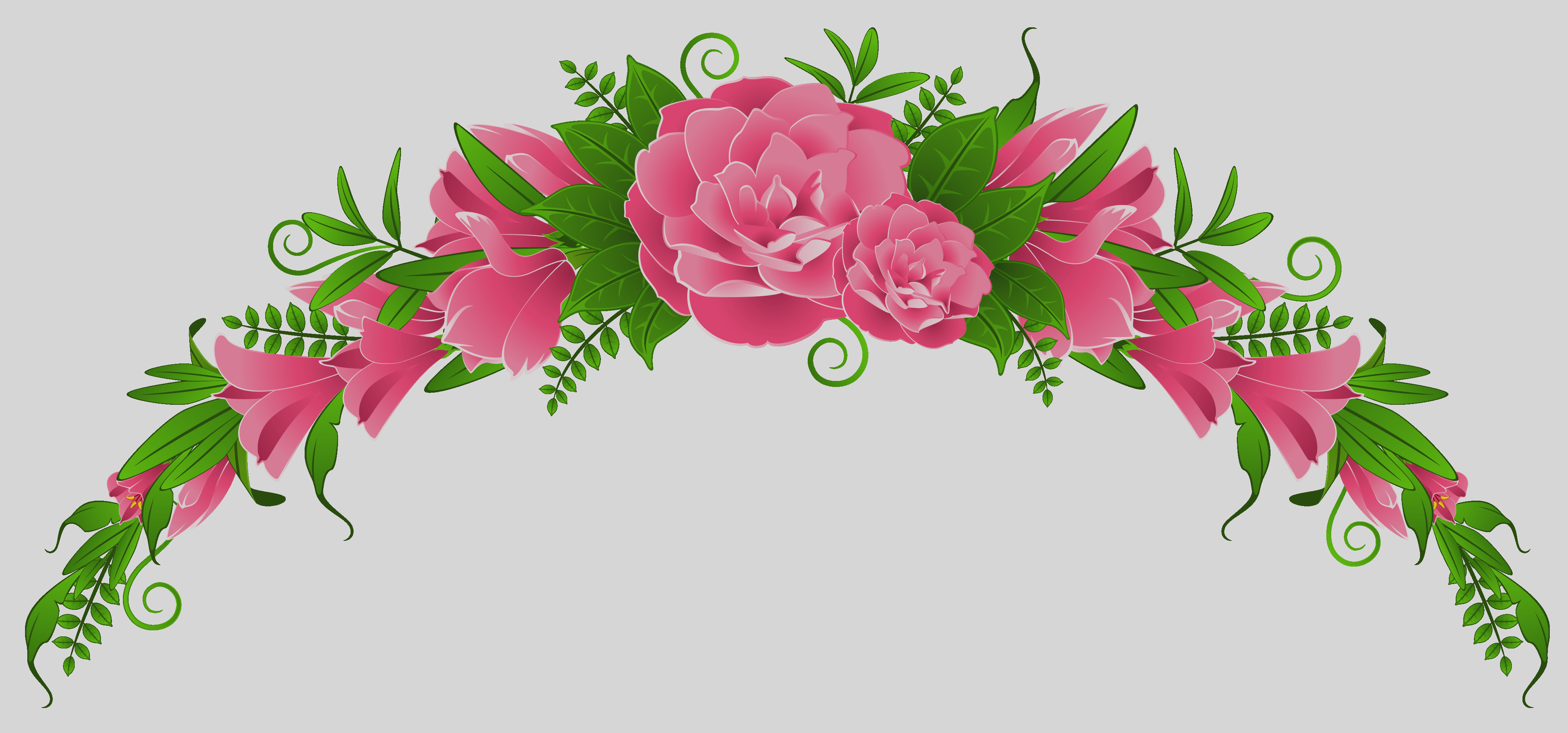 Clipart Flower Pink Rose Clipart Png - Clip Art Borders Flowers Rose (4133x1934)
