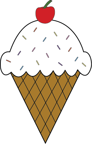 White Ice Cream Cone With Sprinkles - White Ice Cream Cone With Sprinkles (371x580)