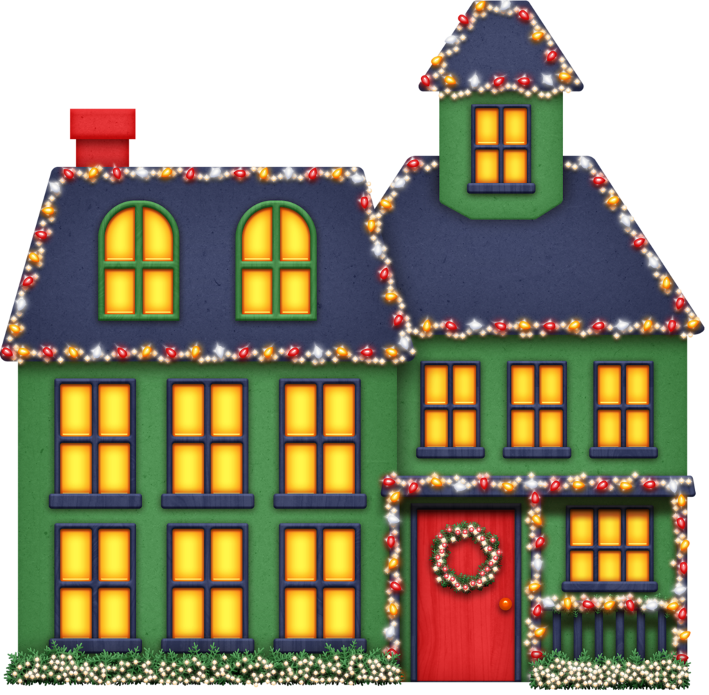 Album - Christmas Lights House Clip Art (1024x1004)