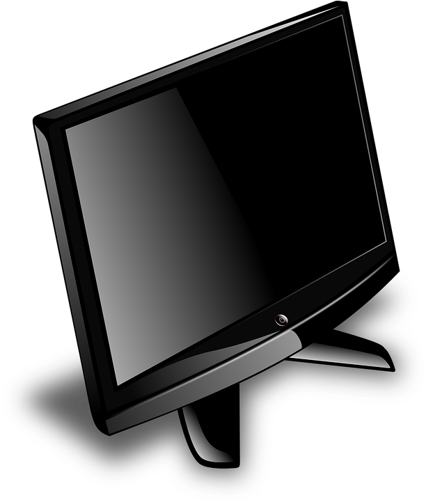 Tv - Black Tv Clip Art (619x720)