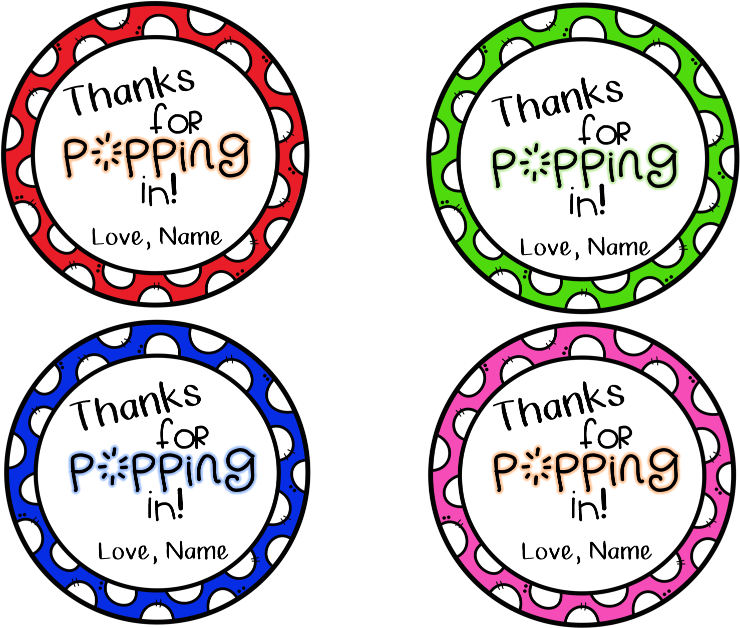 Meet The Teacher Night **editable** Treat Tags - Circle (1510x1317)
