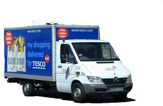 Number Of Tesco Online Orders Via Mobile Has Doubled - Tesco Delivery Van Png (600x400)