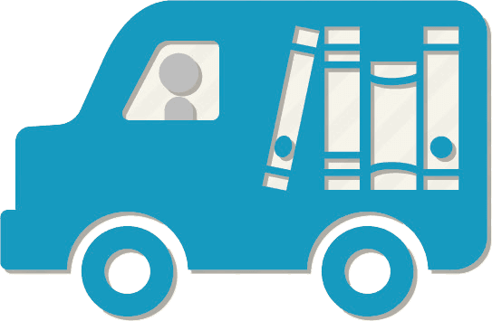 Mylibrary & Delivery/ill Accounts - Books Delivery Van Png (543x355)