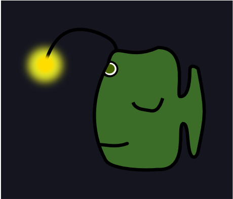 Deep Sea Fish - Cartoon Angler Fish (1000x1414)