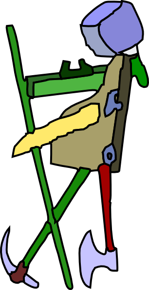 Free Vector Robot Made Of Tools Clip Art - Clip Art (306x594)