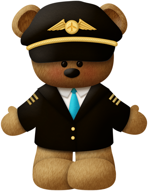 Airplane Aircraft 0506147919 Airline Pilot Clip Art - Teddy Bear (618x800)