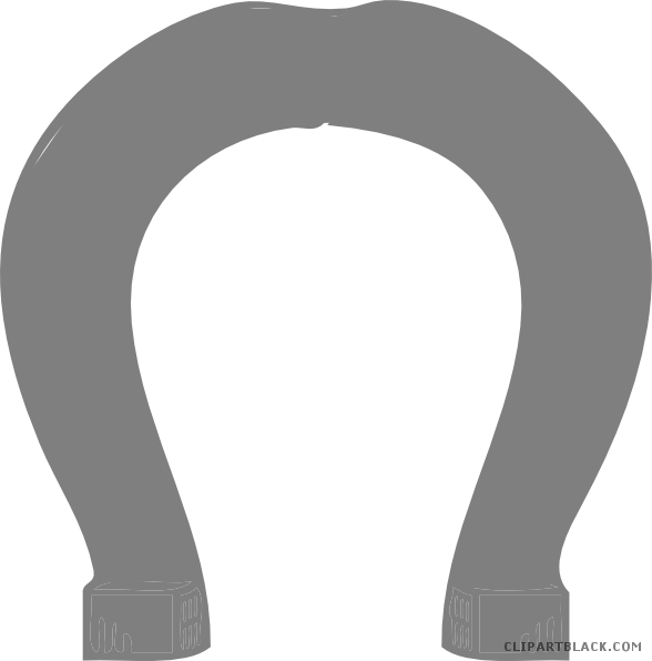 Horseshoe Animal Free Black White Clipart Images Clipartblack - Horseshoe (588x596)