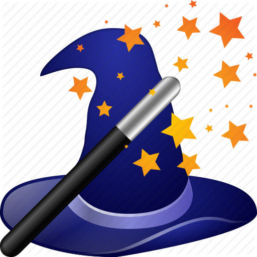 Wizard Icons - Wizard Hat And Wand (512x512)