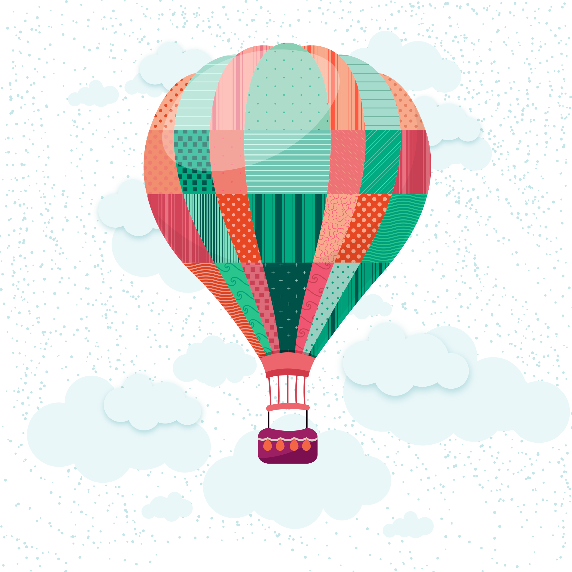 Hot Air Balloon Cartoon Clip Art - Hot Air Balloon Illustration Png (2000x2000)