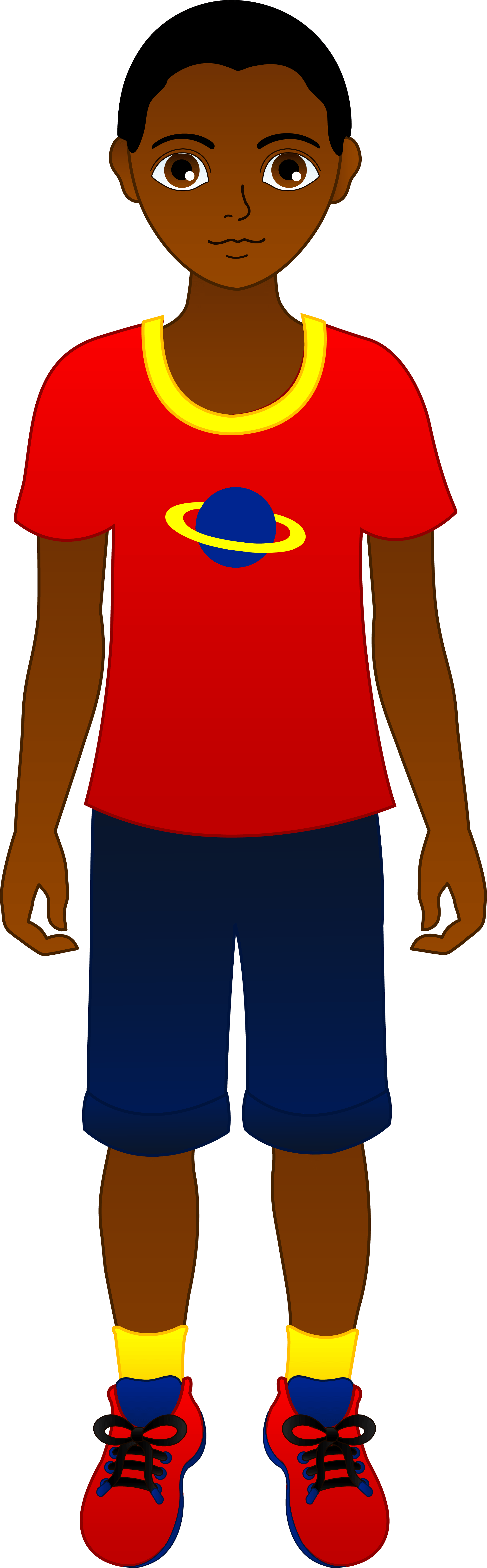 Teen Diaper Boy Clipart - Cartoon African American Boy (2024x6519)