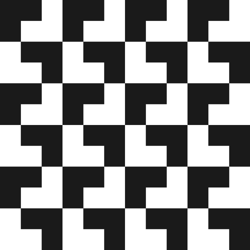 Tromino Tessellation - Tessellations Black And White (800x800)