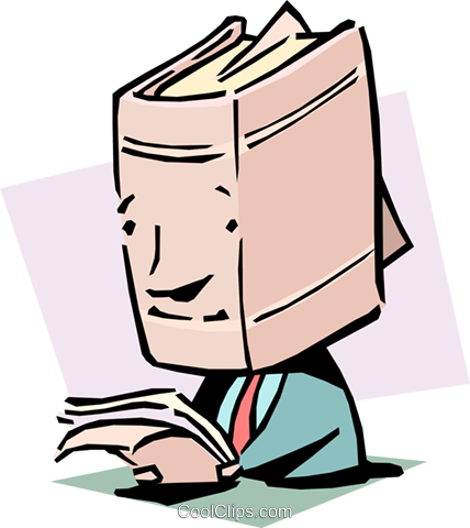 A Walking Book Royalty Free Vector Clip Art Illustration - Book Head (428x480)